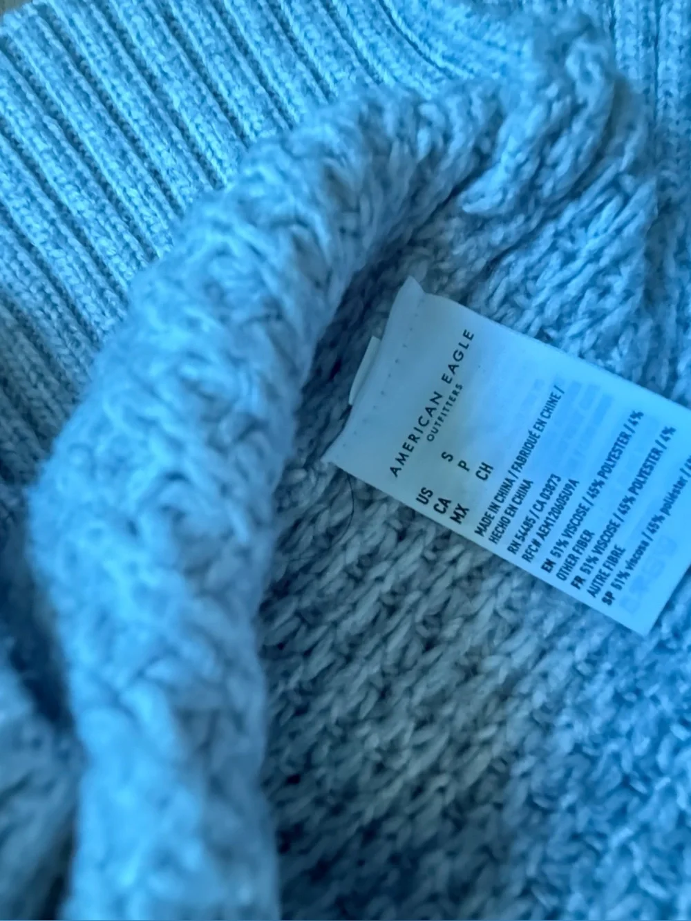 American Eagle Chunky Mock Neck Sweater - Light Gray - Picture 4 of 8